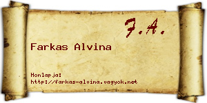 Farkas Alvina névjegykártya